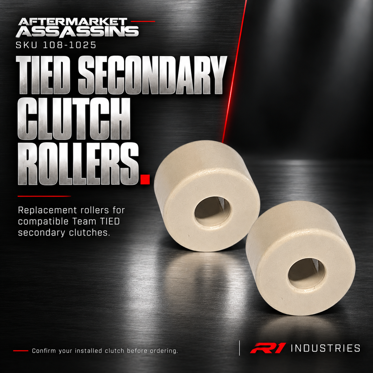 Aftermarket Assassins TIED secondary clutch rollers 108-1025 overview