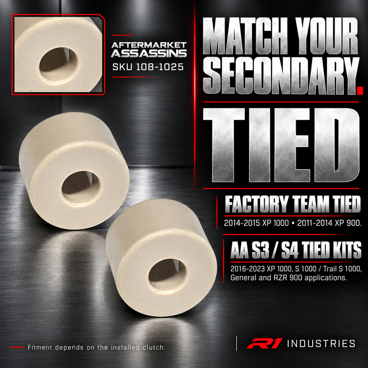 Factory Team TIED and AA S3 S4 clutch compatibility for rollers 108-1025