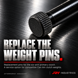 Knurled pin head detail of Can-Am six-arm clutch weight pin