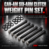 Can-Am six-arm primary clutch weight pin set showing six replacement pins and washers