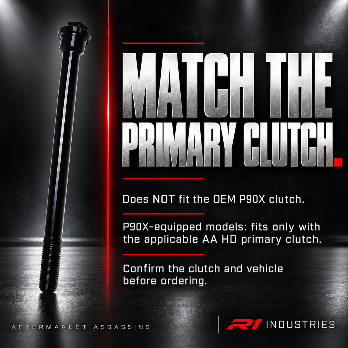 Polaris primary clutch bolt compatibility guide excluding OEM P90X clutches