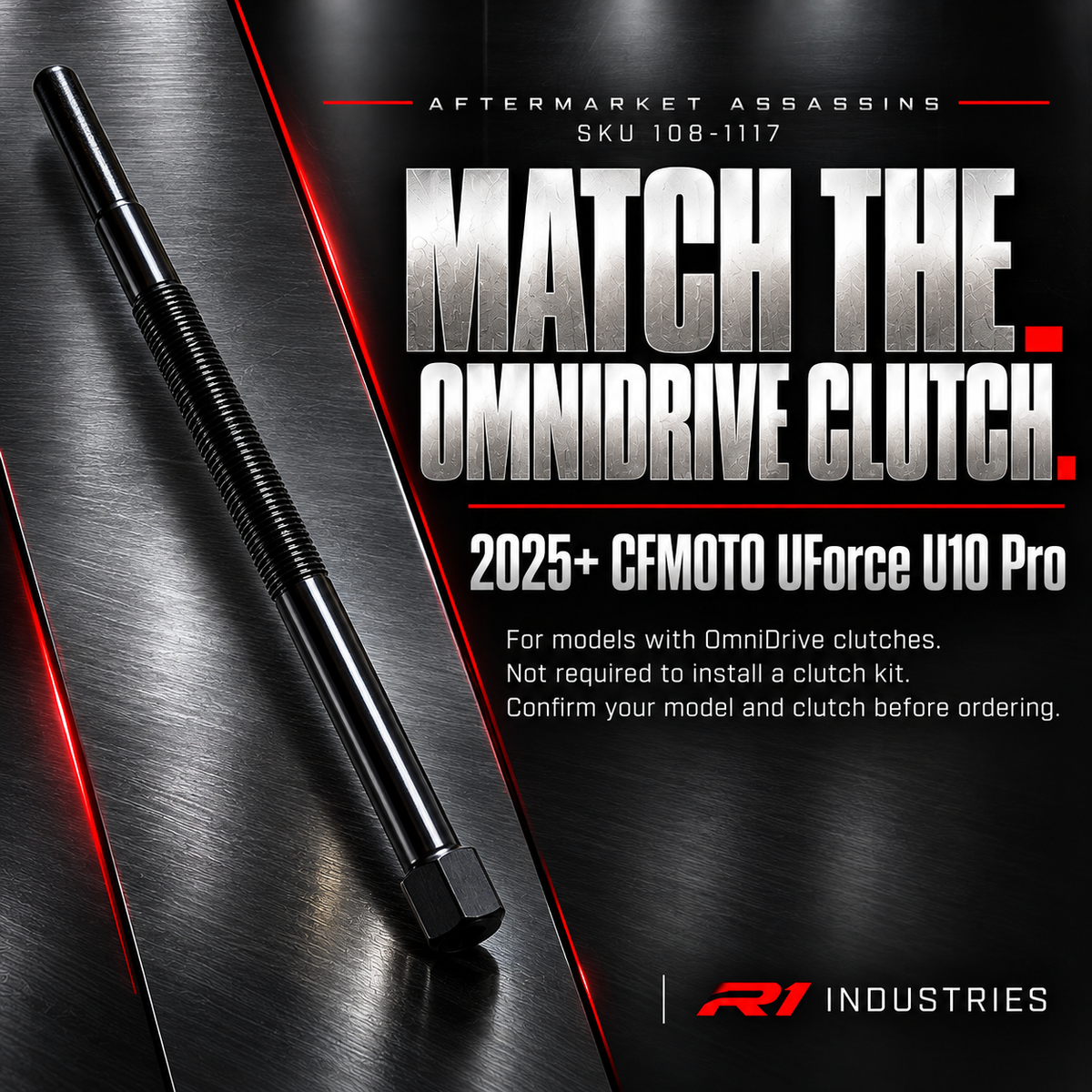 Clutch puller for 2025 and newer CFMOTO UForce U10 Pro models with OmniDrive clutches