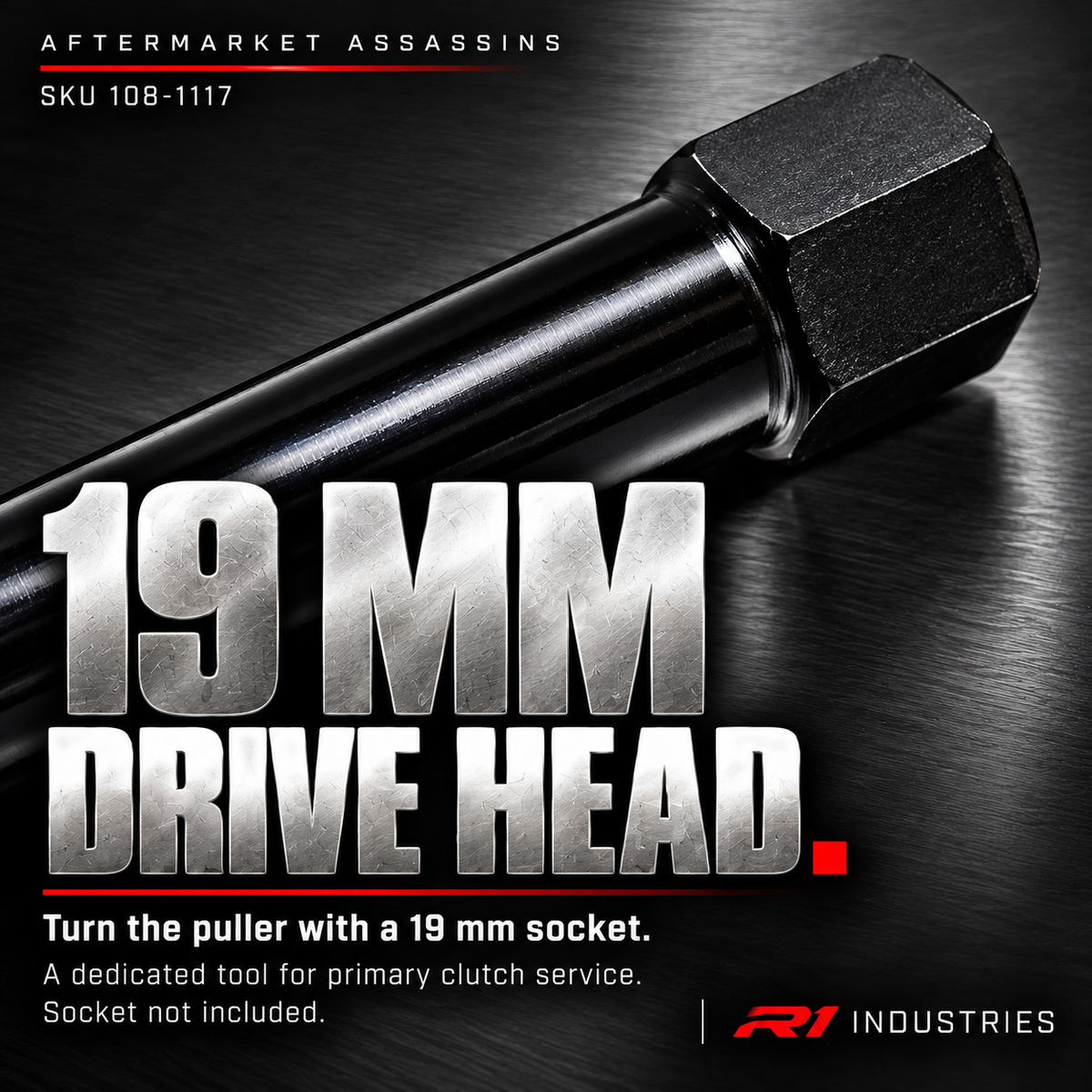19 mm hex drive head detail of the CFMOTO UForce U10 Pro primary clutch puller