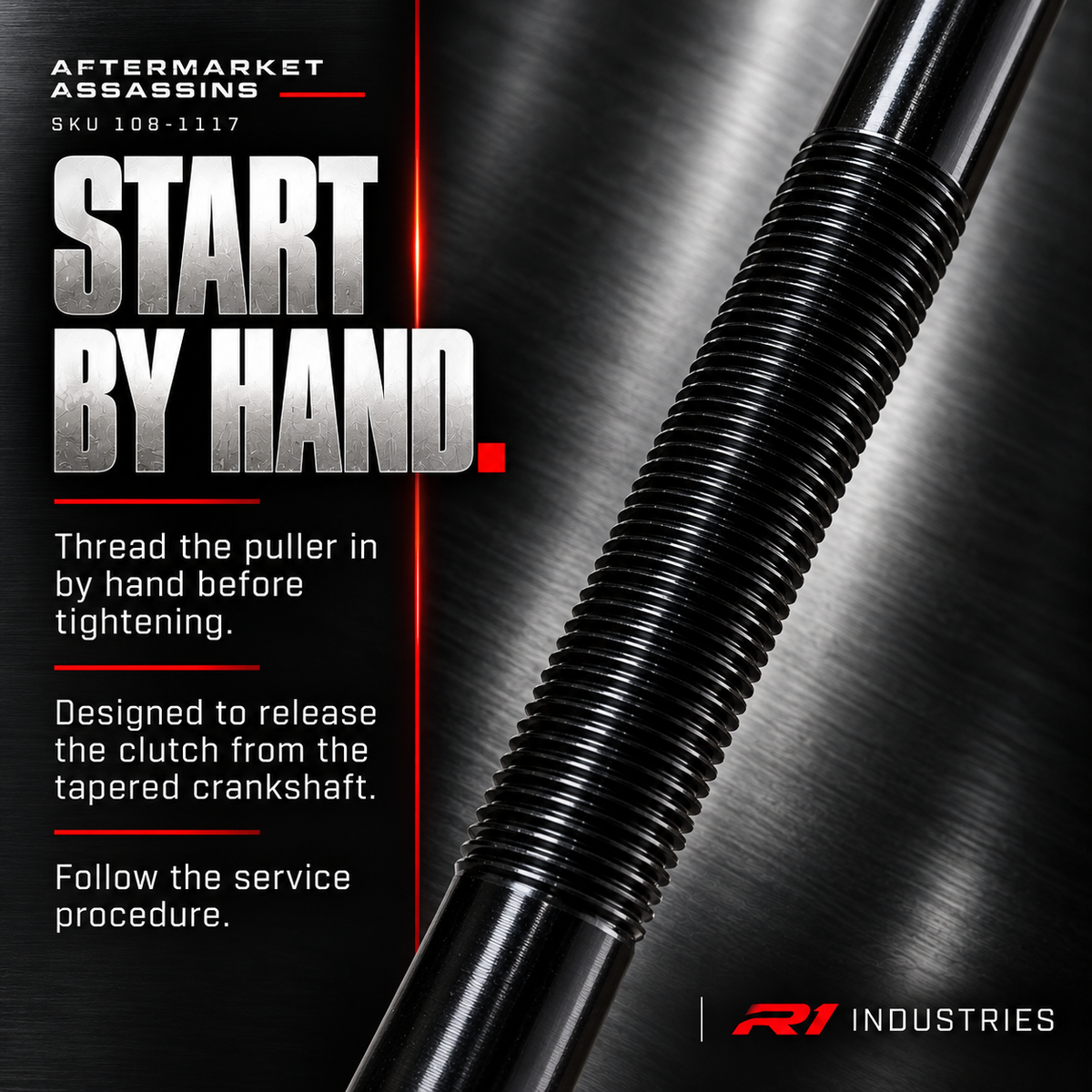 Threaded section detail of CFMOTO UForce U10 Pro clutch puller
