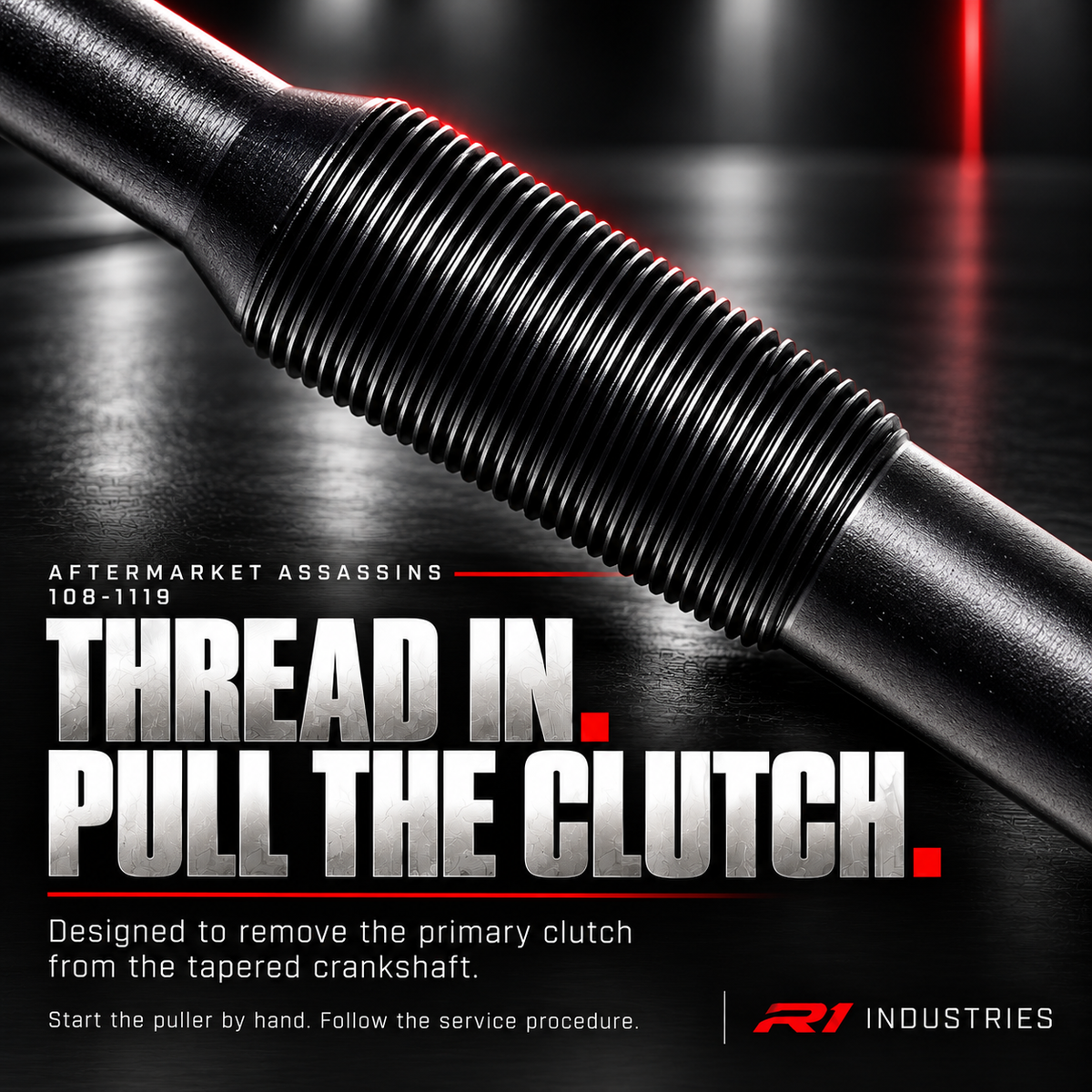 Threaded section detail of Aftermarket Assassins 108-1119 Kawasaki primary clutch puller