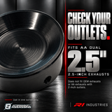 Stealth Quiet Cap 111-1001 compatibility with AA dual 2.5-inch outlets and excluded exhausts