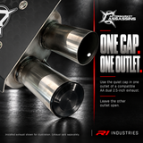 Stealth Quiet Cap 111-1001 in one AA dual 2.5-inch exhaust outlet with the other left open