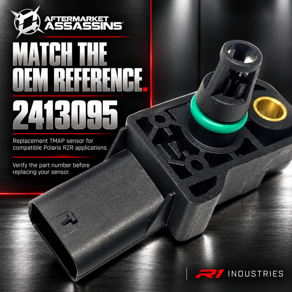 112-1030 TMAP sensor connector and body detail with OEM replacement reference 2413095