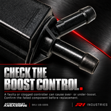 Close-up of the two black hose ports on Aftermarket Assassins 115-1005 boost controller