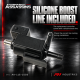 Aftermarket Assassins boost controller AA-115-1005 with information about included silicone boost line
