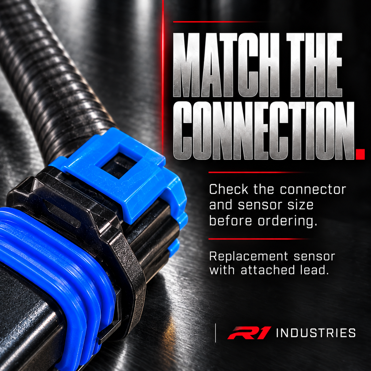Blue seal and latch detail of replacement oxygen sensor connector