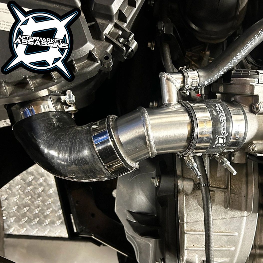 2026 Can-Am Defender HD11 High-Flow Intake Tube installed or alternate view