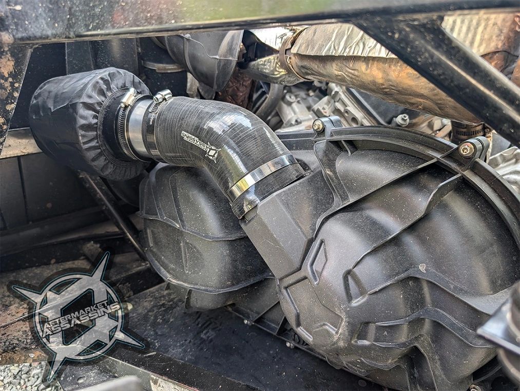 2020+ Can-Am Defender HD9 & HD10 Clutch Vent Intake Kit installed or alternate view