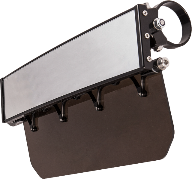 Photo of 12" PANO REARVIEW MIRROR BLACK W/TINTED SUN VISOR by AXIA - Premium Mirrors for UTVs / Side by Sides