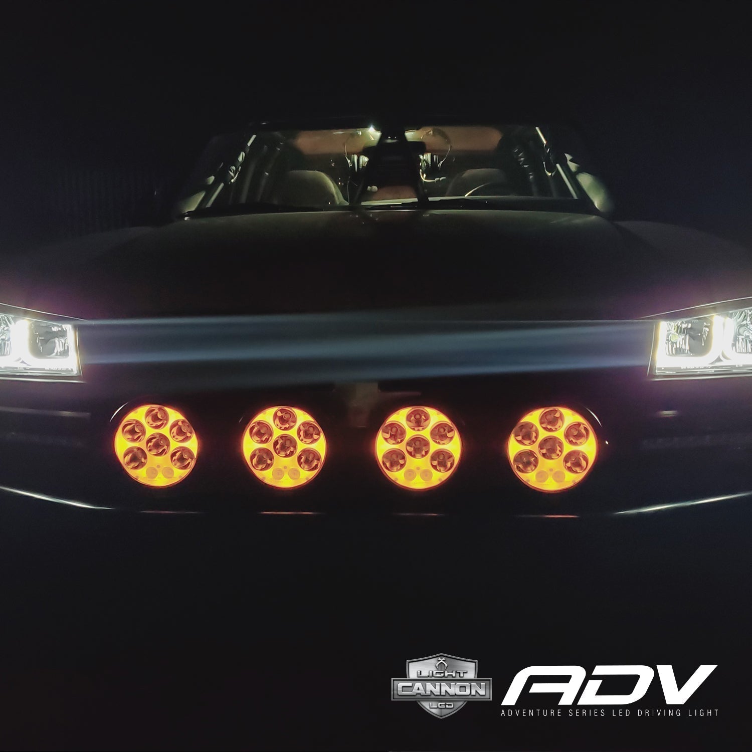 Photo of 6.7" ADV Light Cannon Kit With Amber Halo by Vision X Off-Road - Premium LED Driving Light for UTVs / Side by Sides