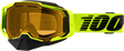 100% Armega Snowmobile Goggles - Neon Yellow Yellow Lens