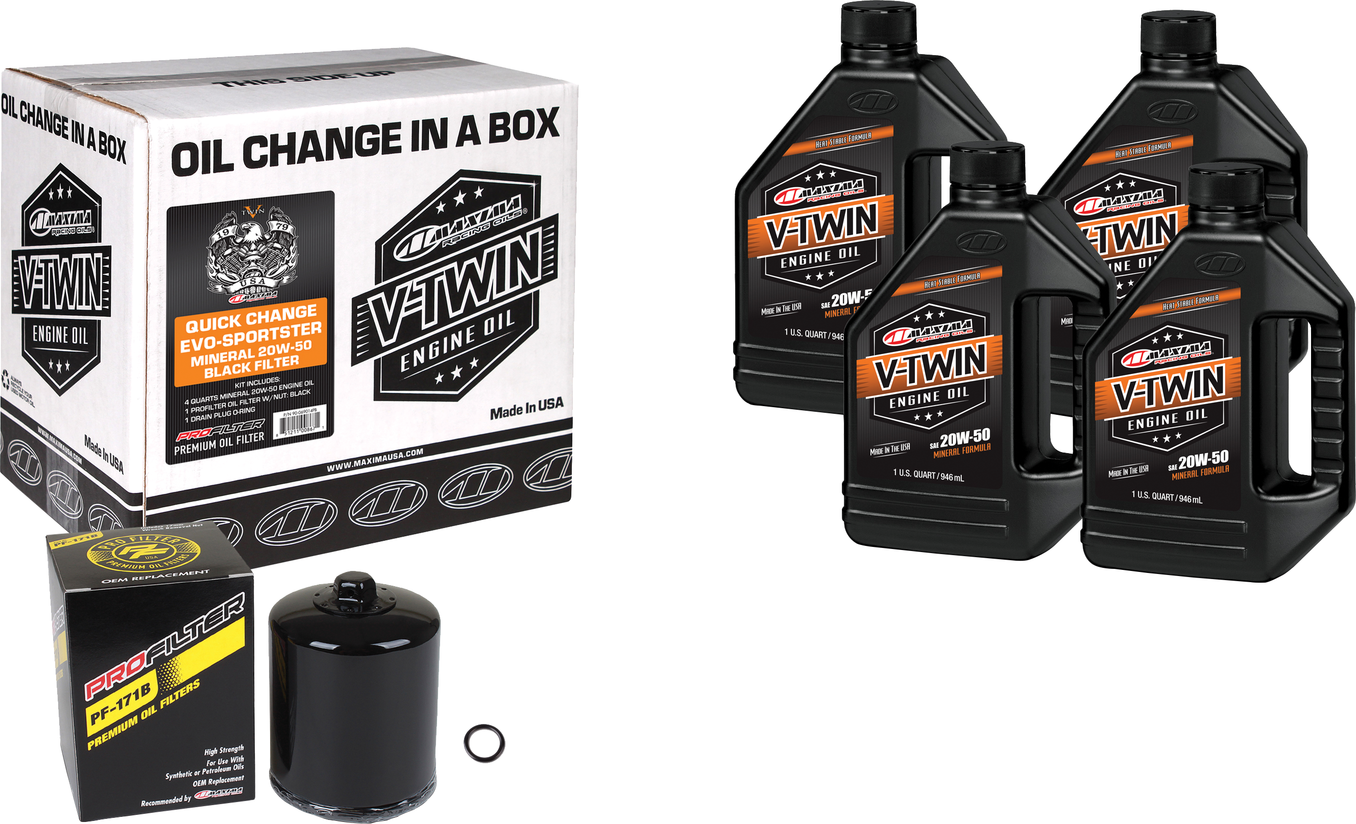 Photo of V-TWIN QUICK CHANGE KIT EVO MINERAL BLACK FILER by MAXIMA - Premium Tools for UTVs / Side by Sides