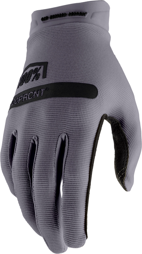 100% Ridecamp Women's Riding Gloves - Grey, Large