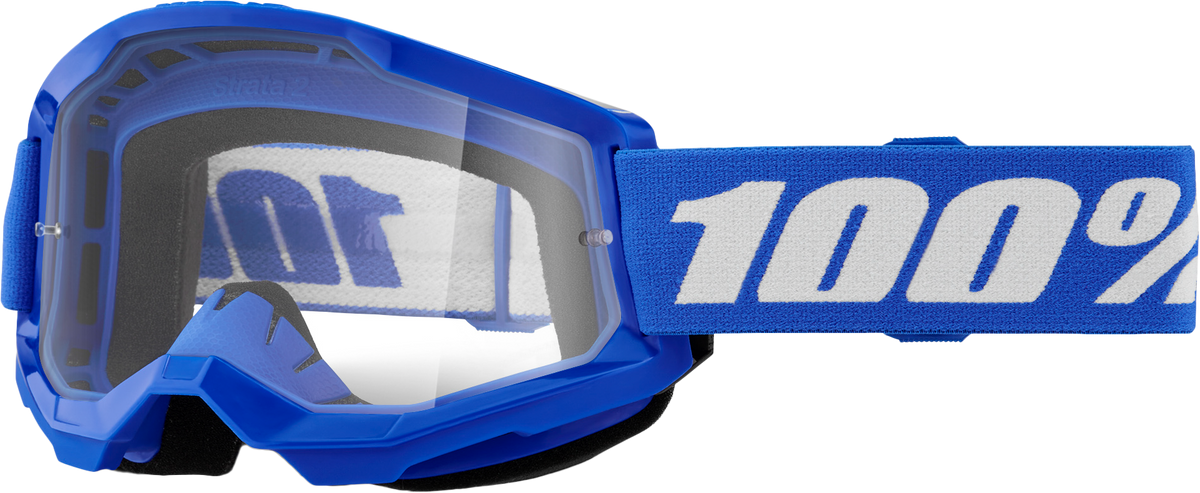 100% Strata 2 Goggles - Blue Clear Lens