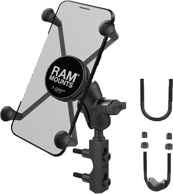Photo of X-GRIP LARGE PHONE MOUNT W/BRAKE/CLUTCH RES BASE SHORT by RAM - Premium Mounts/Brackets for UTVs / Side by Sides