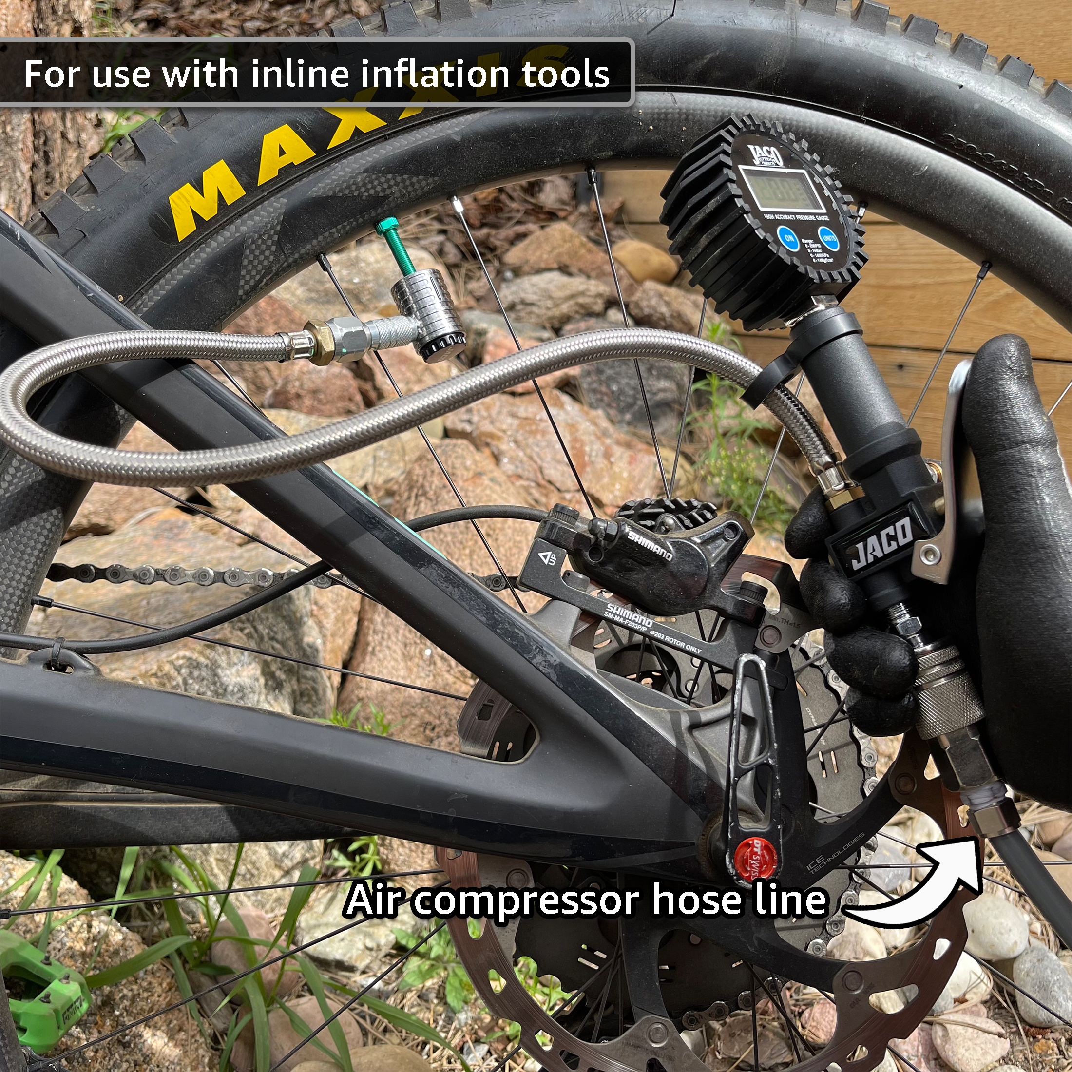 Photo of Lightning™ XP Locking Presta Air Chuck for Bike Tires - 1/4" F-NPT (Presta Valves) by JACO - Premium Air Chuck for UTVs / Side by Sides