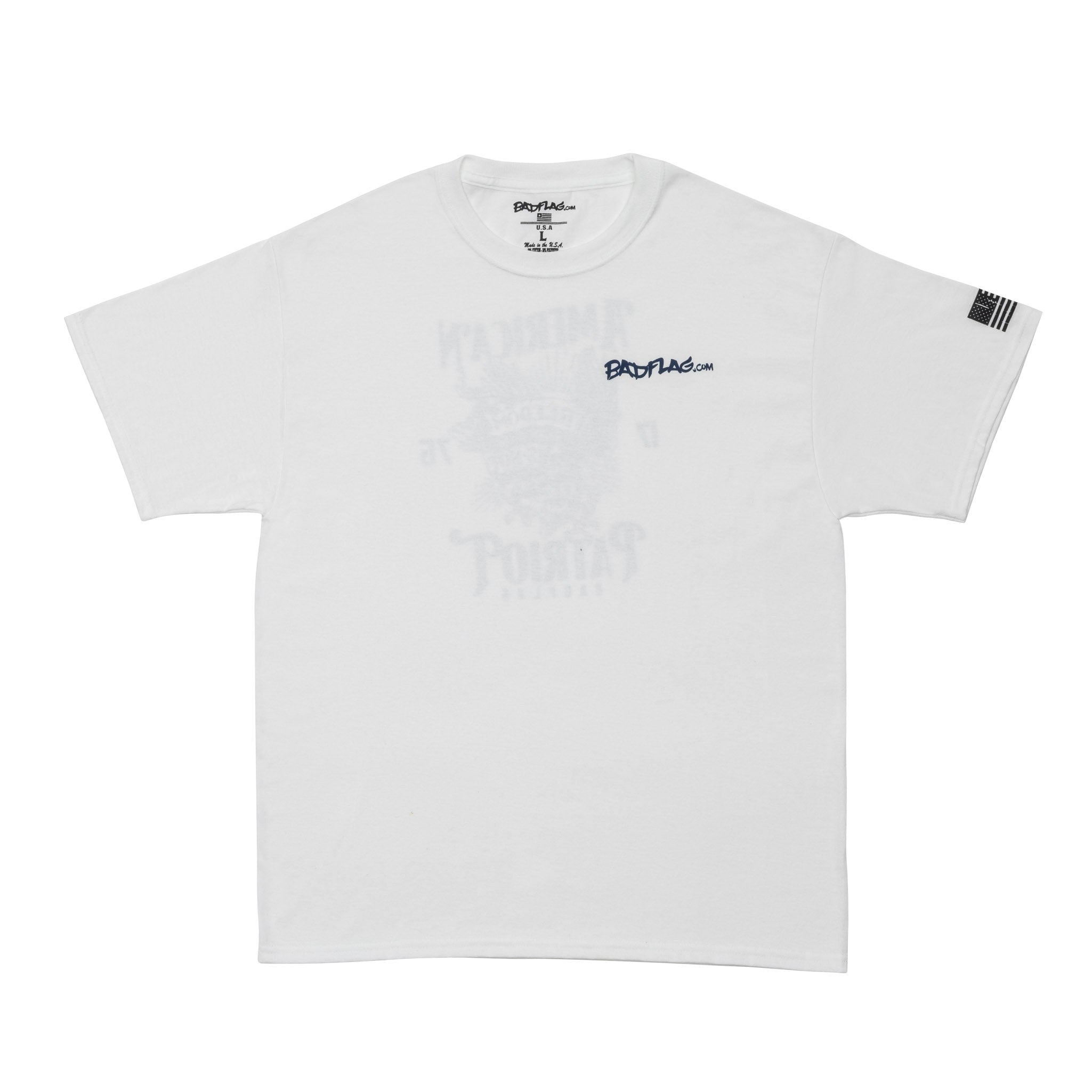 Photo of American Patriot Graphic Tee-White by Bad Flag Store - Premium Apparel & Accessories for UTVs / Side by Sides