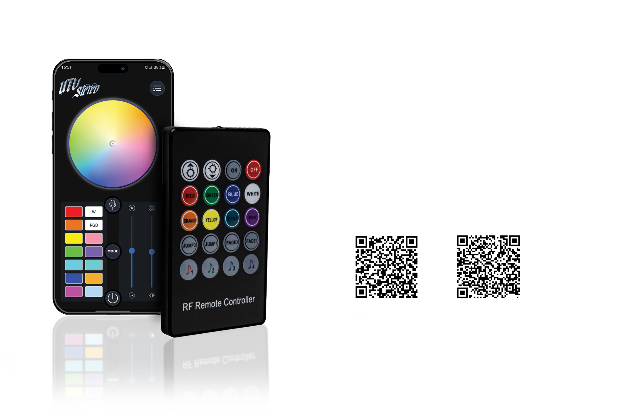 Photo of 6.5" RGB LED Speaker Rings (Pair) | UTVS-65LSR by UTV Stereo - Premium Speaker Light Ring for UTVs / Side by Sides