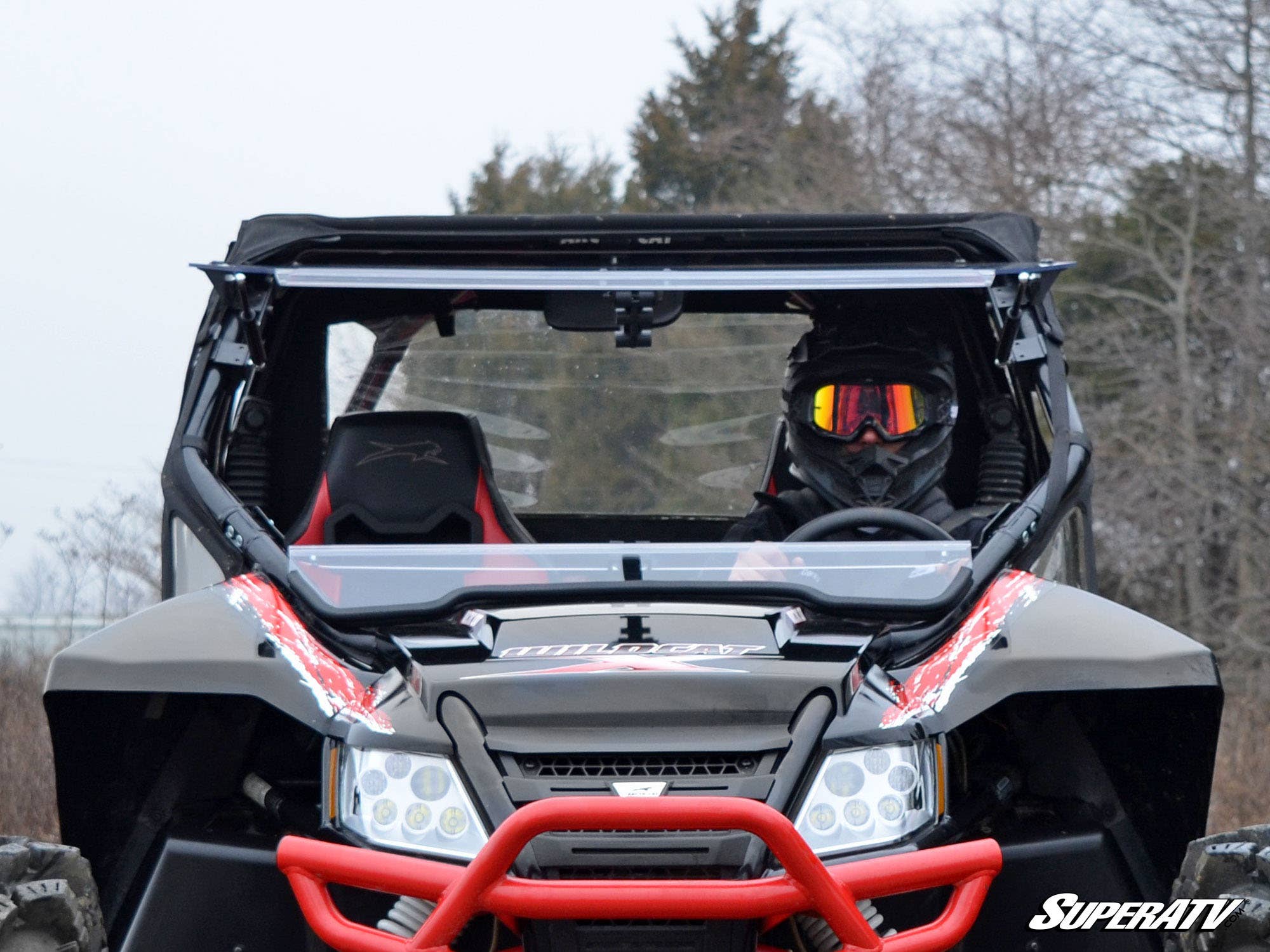 Photo of SuperATV Arctic Cat Wildcat Scratch Resistant Flip Windshield by SuperATV - Premium Windshields for UTVs / Side by Sides