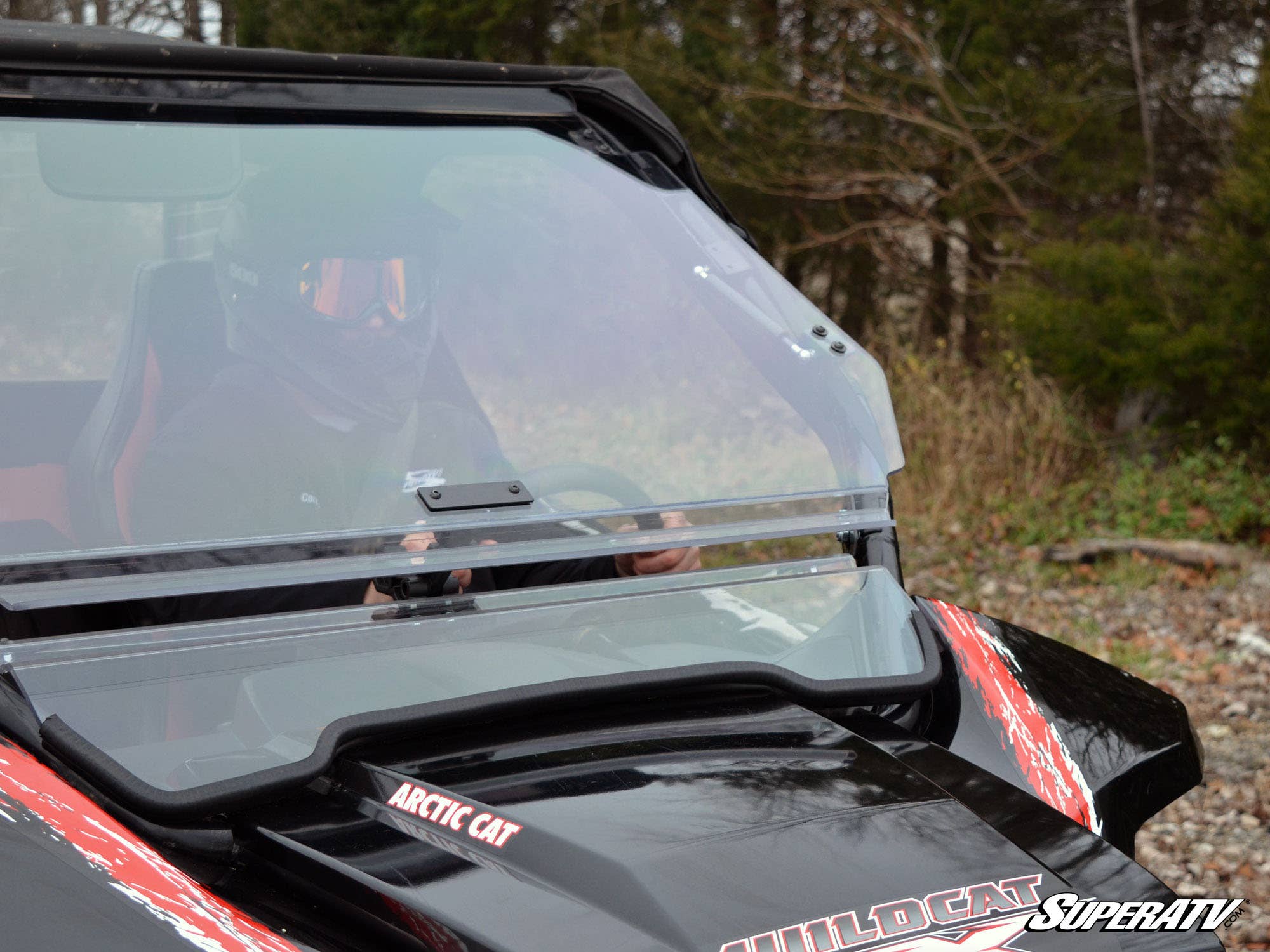 Photo of SuperATV Arctic Cat Wildcat Scratch Resistant Flip Windshield by SuperATV - Premium Windshields for UTVs / Side by Sides