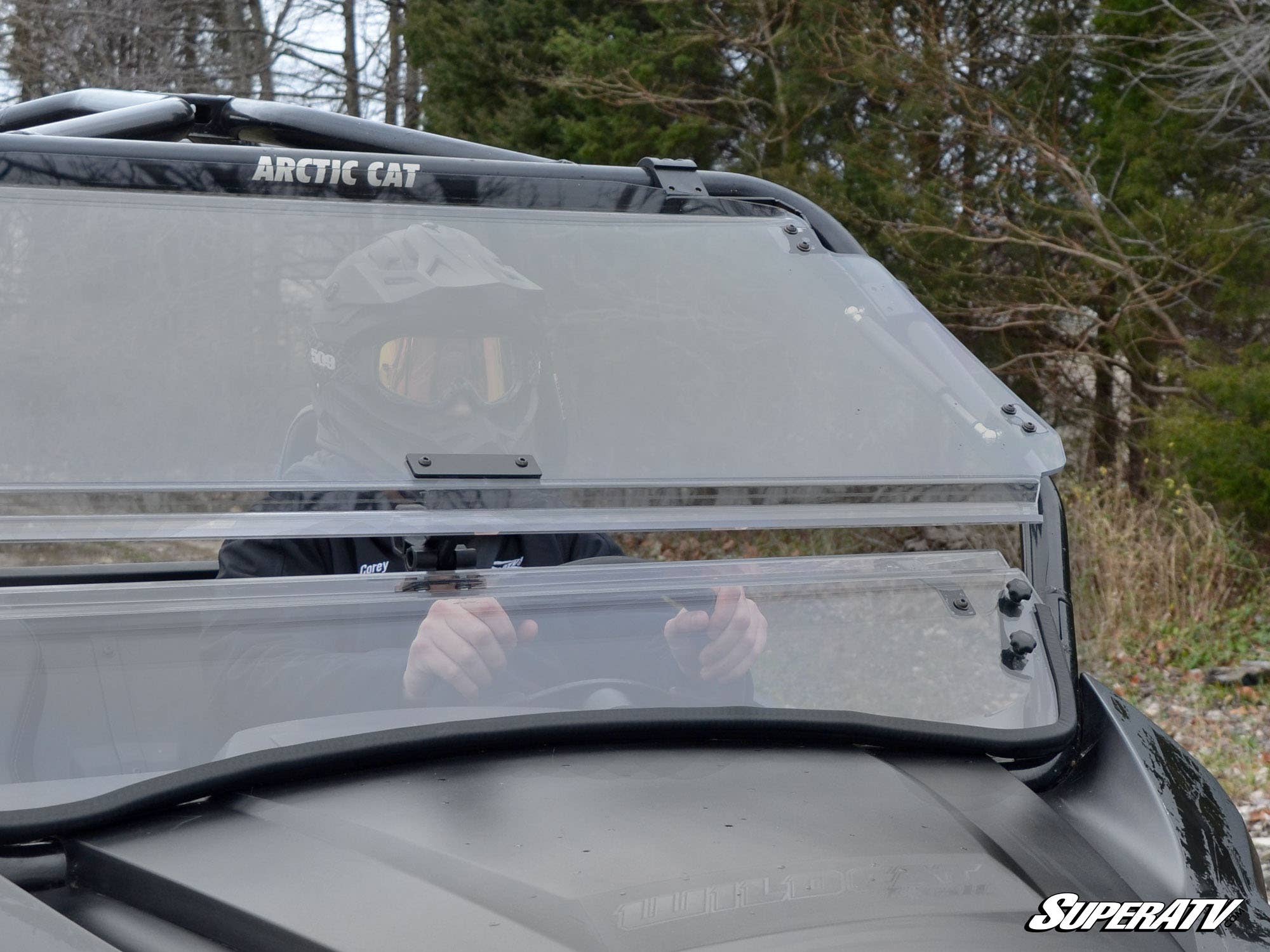 Photo of SuperATV Arctic Cat Wildcat Trail Sport Scratch Resistant Flip Windshield by SuperATV - Premium Windshields for UTVs / Side by Sides