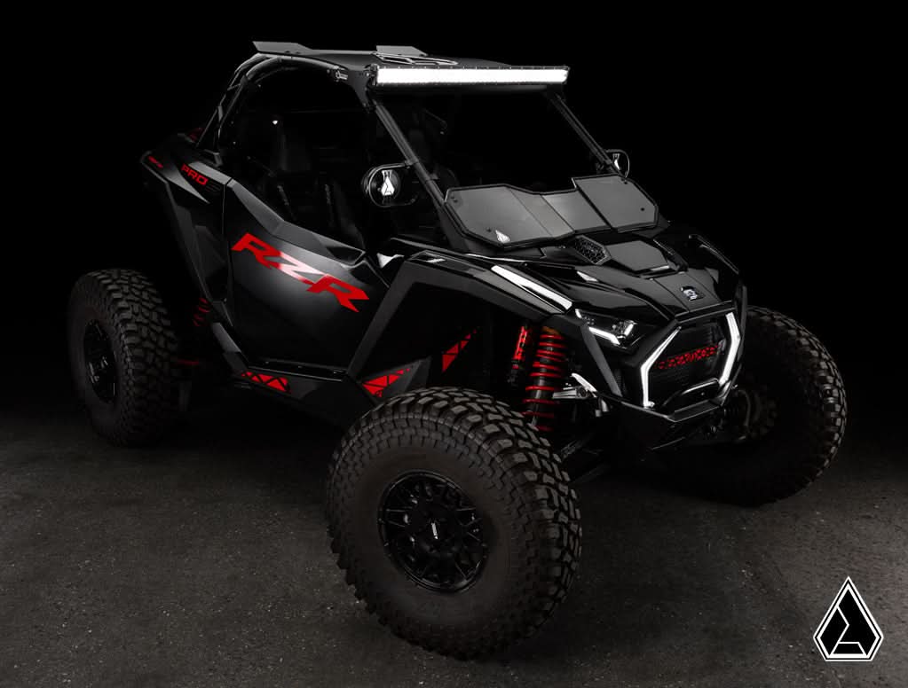 UTV with Assault Insurgent side mirrors mounted on the roll cage