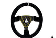 Assault Industries Universal Navigator Suede UTV Steering Wheel - Accent Plate Color - Lime Squeeze
