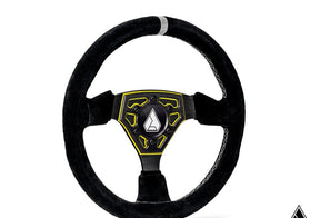 Assault Industries Universal Navigator Suede UTV Steering Wheel - Accent Plate Color - Lime Squeeze