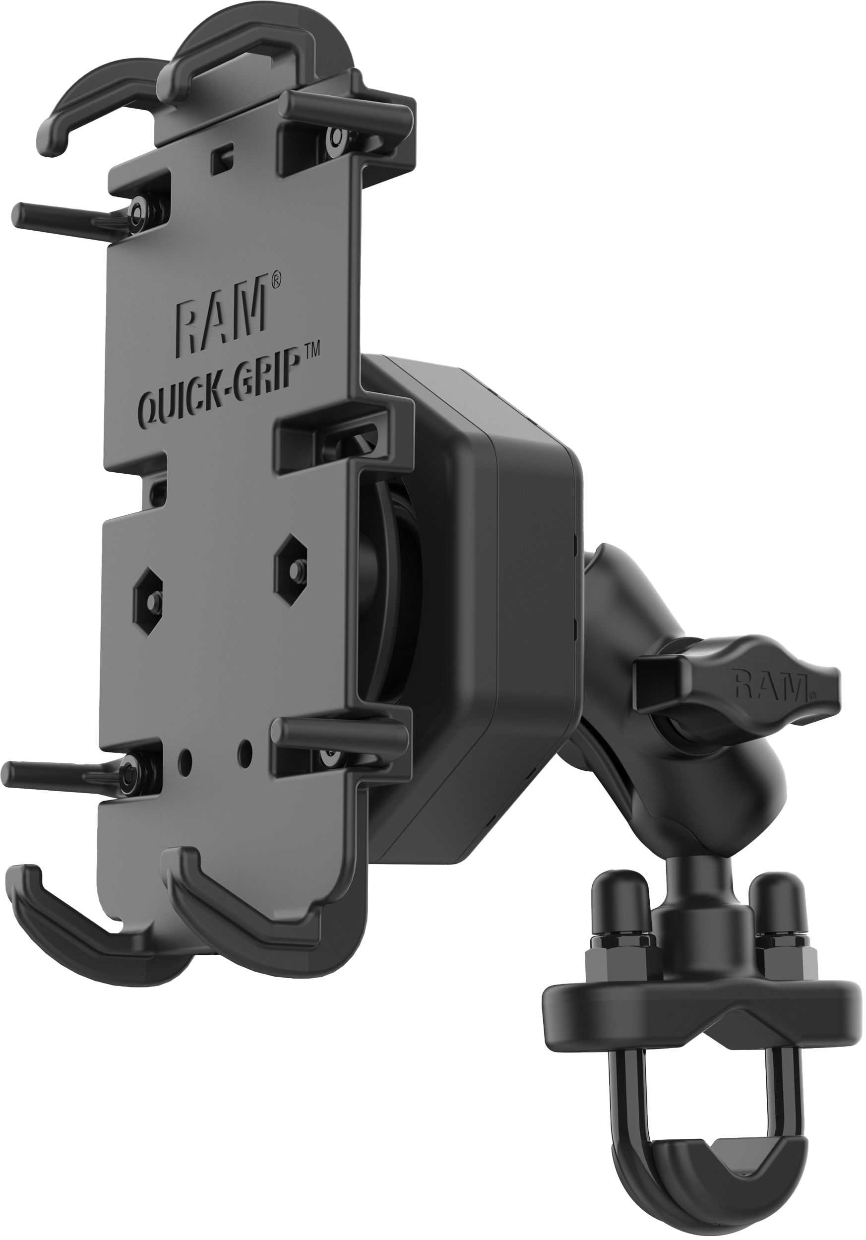 Photo of QUICK-GRIP XL PHONE MOUNT VIBE-SAFE & U-BOLT BASE SHORT by RAM - Premium Accessories for UTVs / Side by Sides