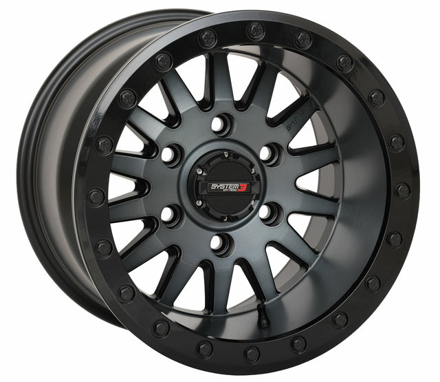 Photo of SYSTEM 3 SB8 WHEEL 15X10 5+5 (0MM) 6/5.5 MATTE BRUSHED GREY by SYSTEM 3 - Premium Wheels for UTVs / Side by Sides