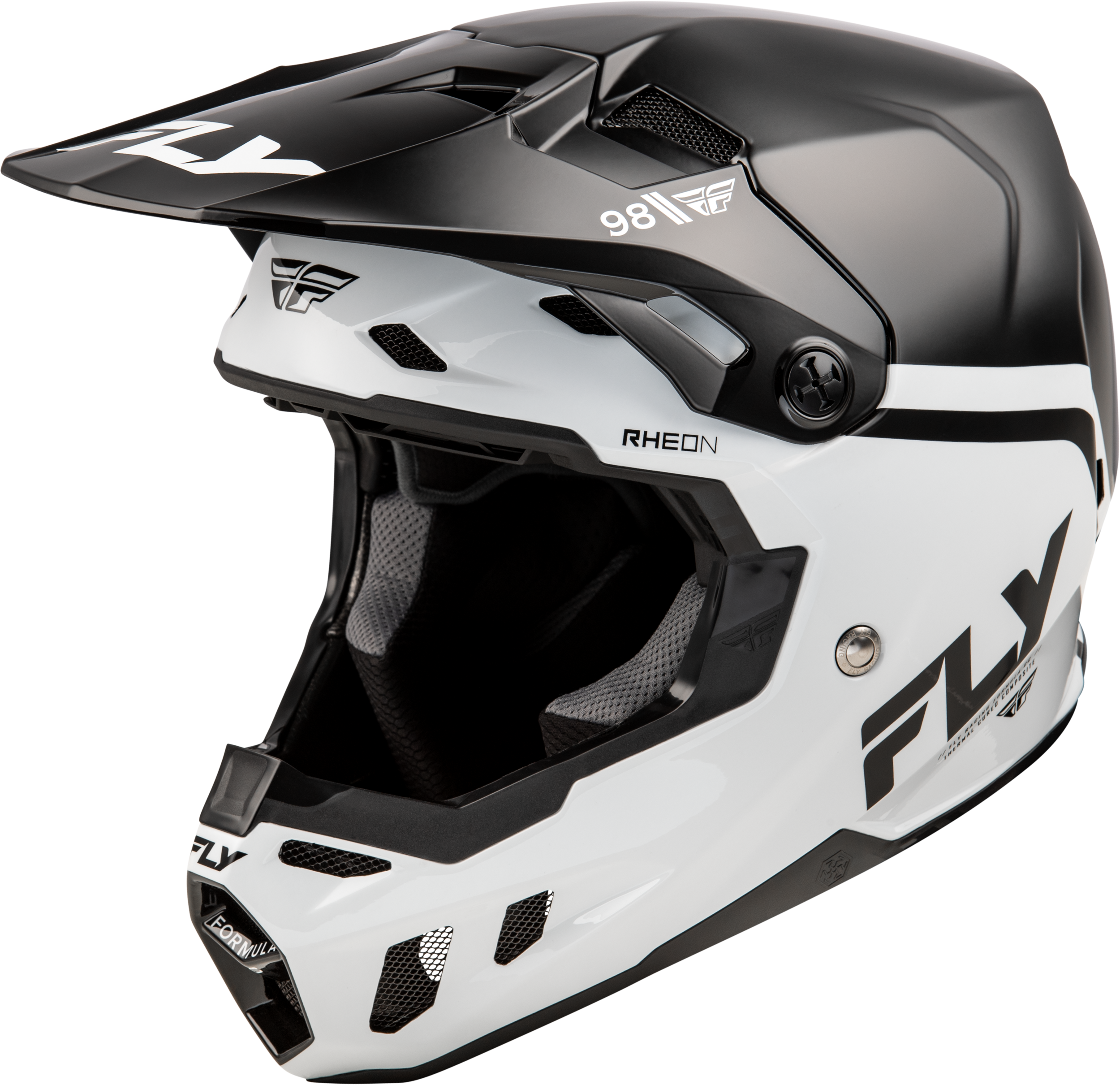 Photo of YOUTH FORMULA CC OBJECTIVE HELMET BLACK/WHITE YL by FLY RACING - Premium Helmets for UTVs / Side by Sides