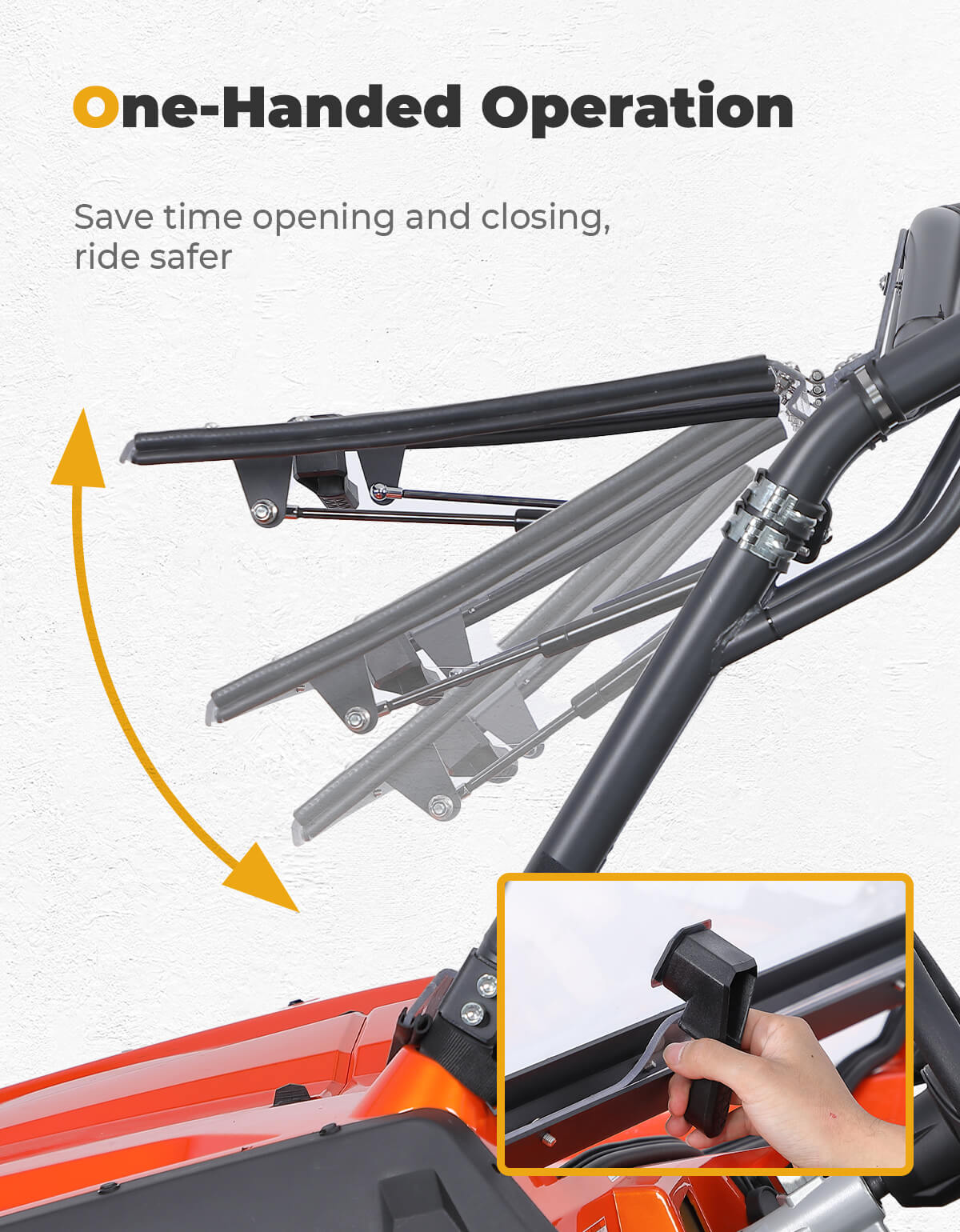 Photo of Kemimoto Flip Up Windshield for CFMOTO ZFORCE 500 | 800 | 1000 by Kemimoto - Premium for UTVs / Side by Sides
