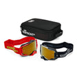 100% Dual Armega Racer Pro Goggle Pack - Black/Red True Gold Mirror