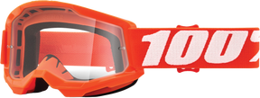 100% Strata 2 Junior Goggles - Orange Clear Lens