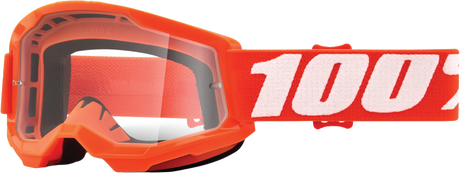 100% Strata 2 Junior Goggles - Orange Clear Lens