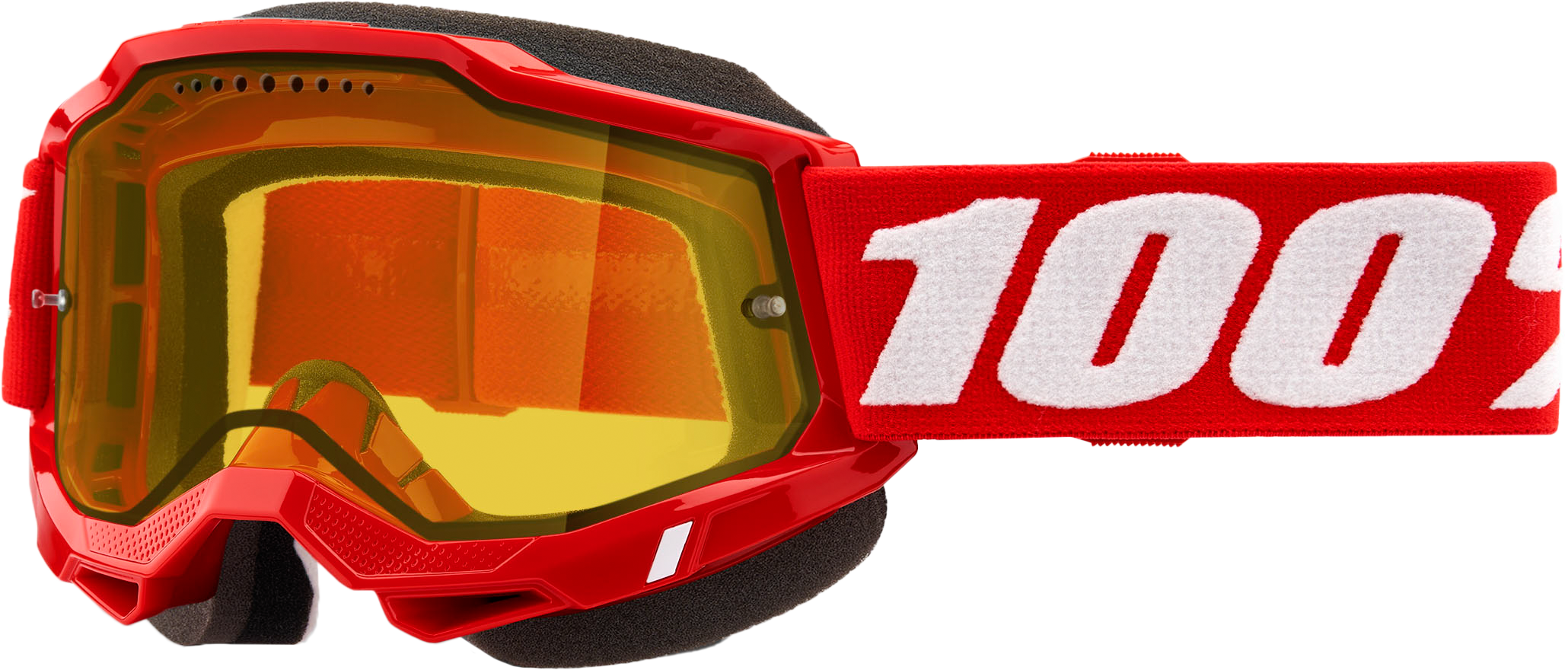 Photo of ACCURI 2 SNOWMOBILE GOGGLE NEON RED YELLOW LENS by 100-PERCENT - Premium Eyewear for UTVs / Side by Sides