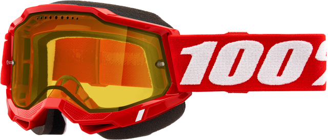Photo of ACCURI 2 SNOWMOBILE GOGGLE NEON RED YELLOW LENS by 100-PERCENT - Premium Eyewear for UTVs / Side by Sides