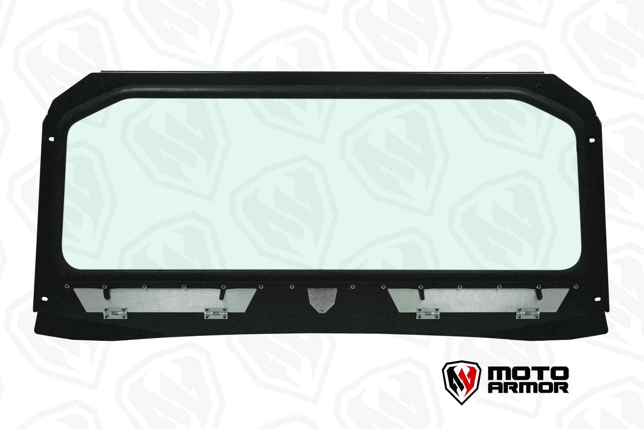 Photo of Vented Full Glass Windshield for Polaris General Black by Moto Armor - Premium for UTVs / Side by Sides