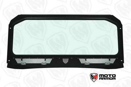 Photo of Vented Full Glass Windshield for Polaris General Black by Moto Armor - Premium for UTVs / Side by Sides