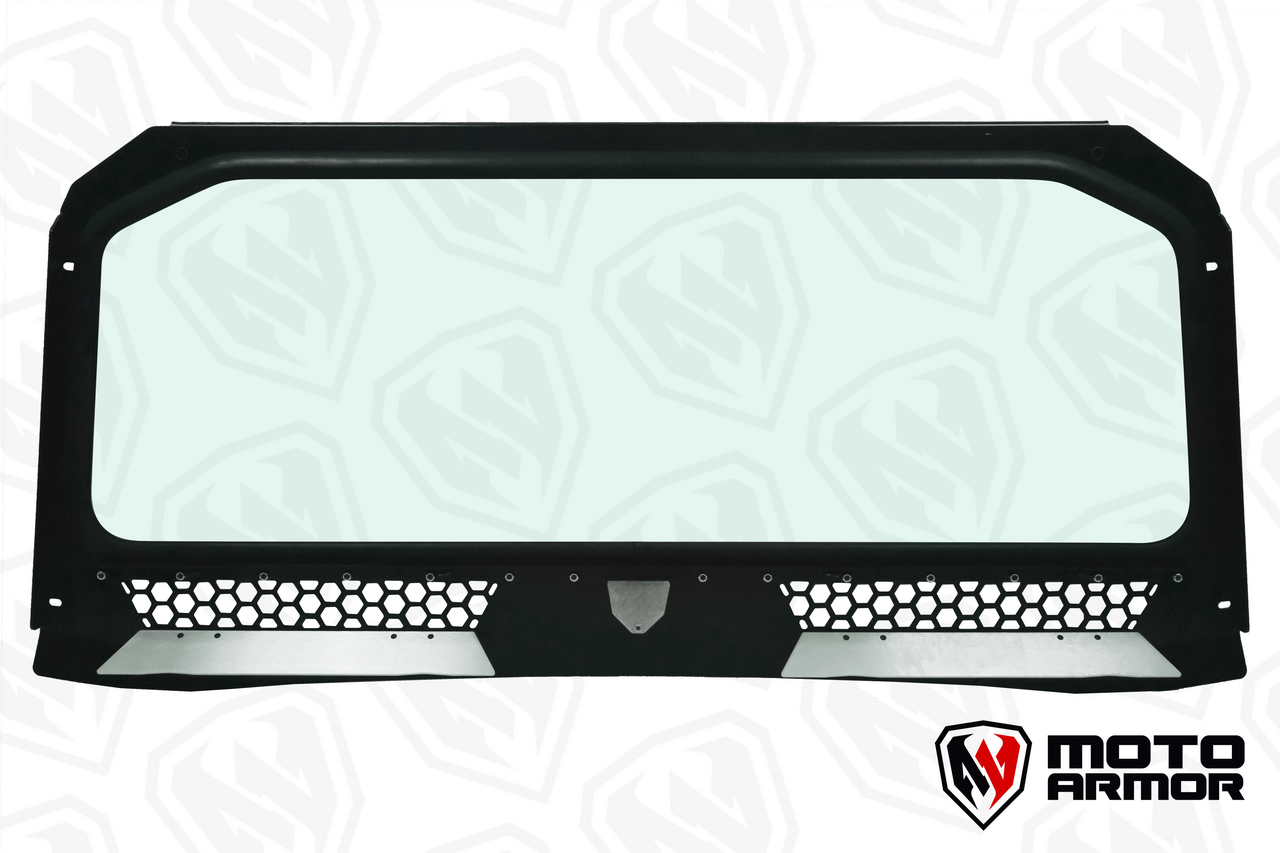 Photo of Vented Full Glass Windshield for Polaris General Black by Moto Armor - Premium for UTVs / Side by Sides
