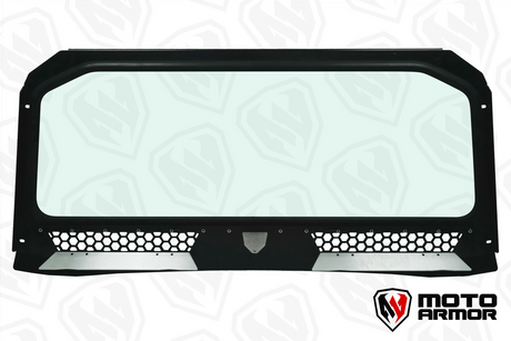Photo of Vented Full Glass Windshield for Polaris General Black by Moto Armor - Premium for UTVs / Side by Sides