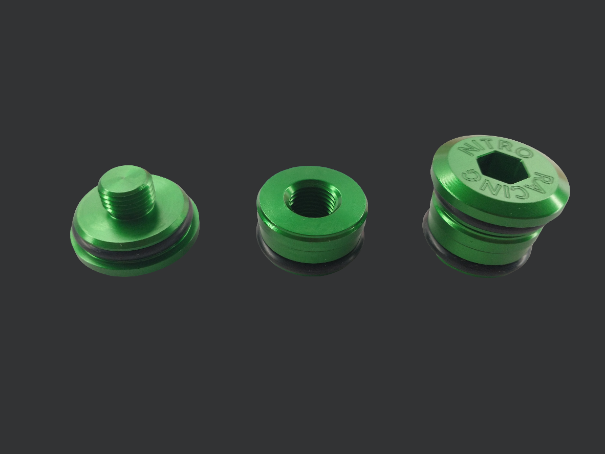Photo of NRP Kawasaki KLX110/L Billet Fork Caps by Nitro Racing Parts - Premium Fork Caps for UTVs / Side by Sides