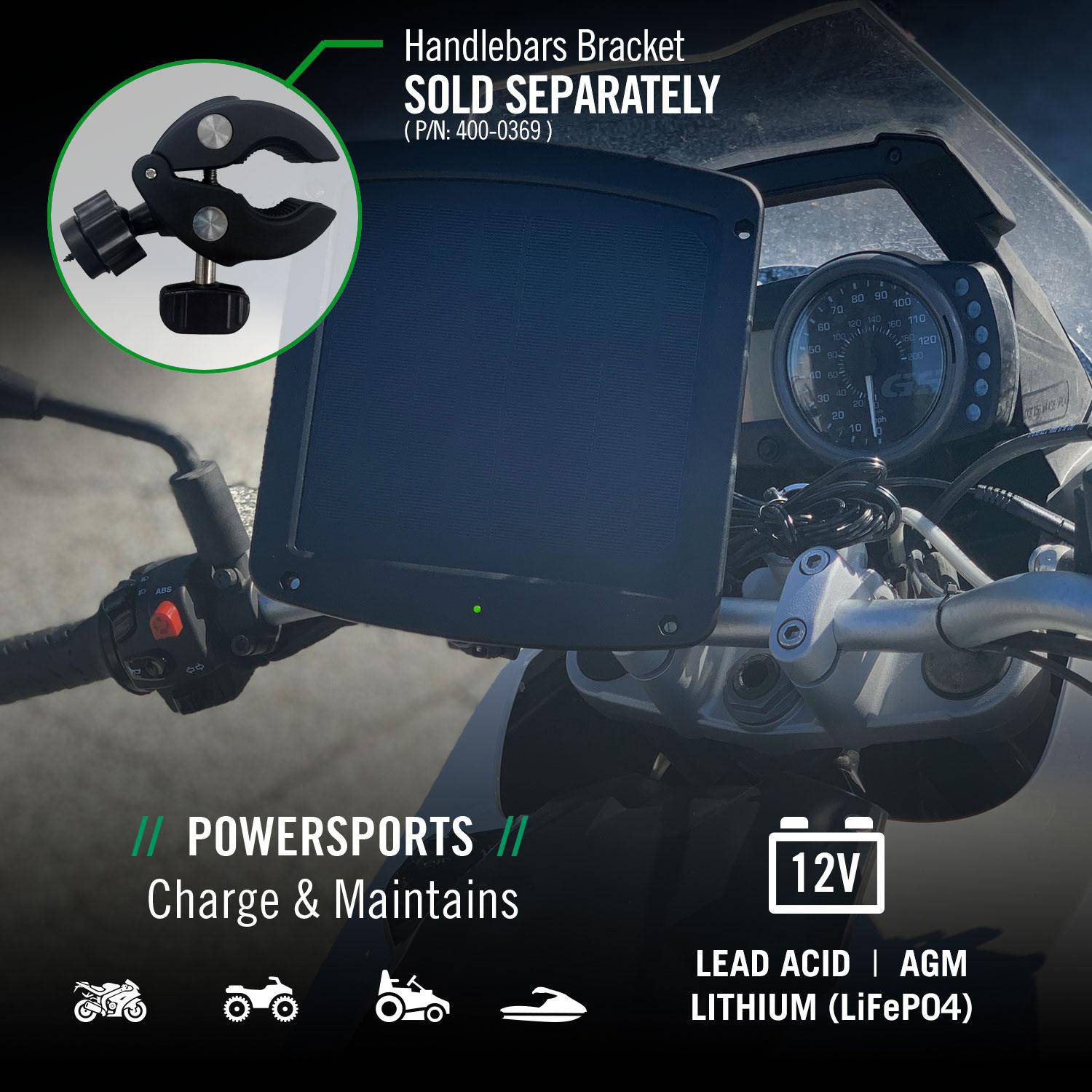 Photo of 5 Watt Solar 12V Battery Charger with Windshield Mount by Battery Tender® - Premium for UTVs / Side by Sides