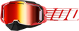 100% Armega Snowmobile Goggles - Red Red Mirror Lens