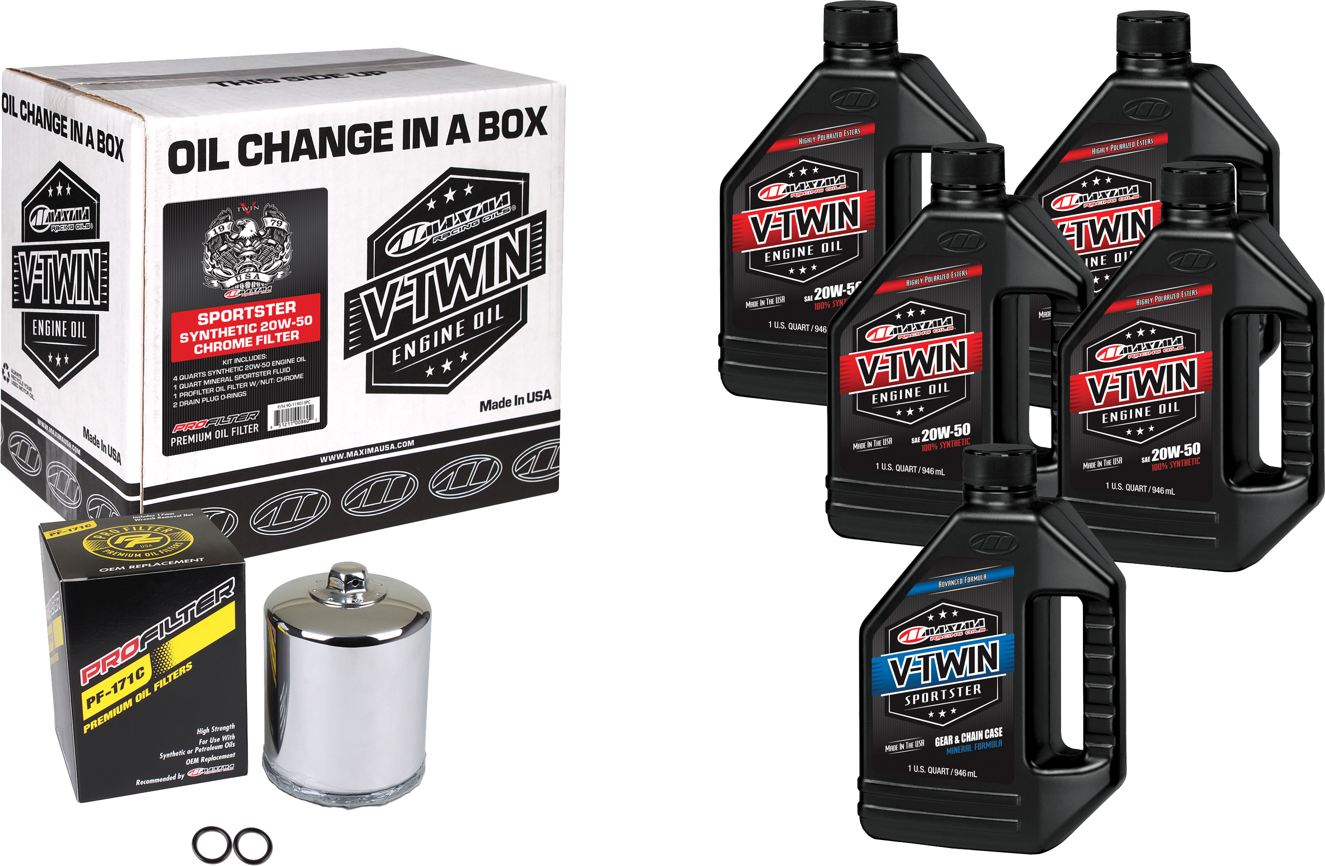 Photo of V-TWIN SYN OIL CHANGE KIT XL CHROME FILER by MAXIMA - Premium Tools for UTVs / Side by Sides